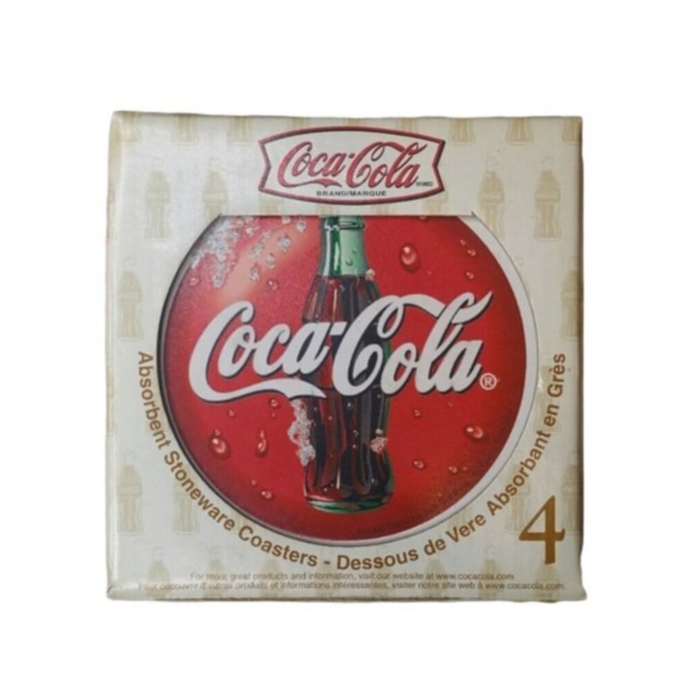 NEW Coca Cola Stoneware Coasters Set of 4